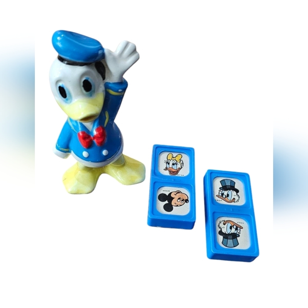 Vintage Disney-Donald Duck 3" Tall Figurine & 6 Vintage Mickey Mou 'Domi… - Picture 1 of 8